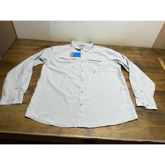 Columbia Omni-Shade Shirt Mens Large Gray Long Sleeve Vented Fishing Outdoor UPF - Picture 1 of 14